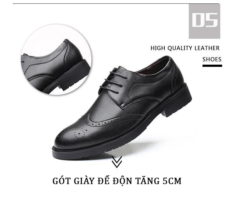 Giày da nam - Giày nam chống nước chống trầy xước - tăng chiều cao giành cho người lùn - giày chính hảng