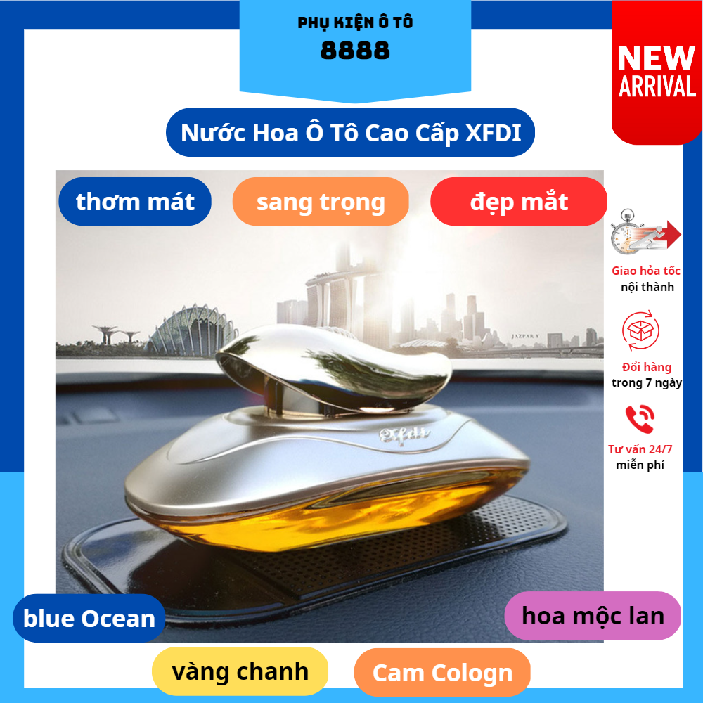 Nước hoa cao cấp XFDI thơm mát, sang trọng, quyến rủ 4 mùi đặc biệt: Ocean/Cologn/Chanh/hoa mộc lan- Nước hoa thơm ô tô