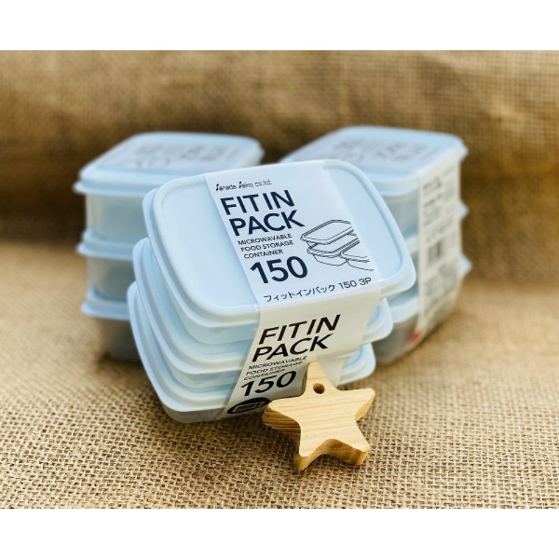 Set 3 hộp nhựa nắp dẻo 150ml fitin pack nội địa nhật bản