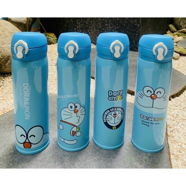 Bình giữ nhiệt nắp bật hình doreamon 500ml cute cao cấp