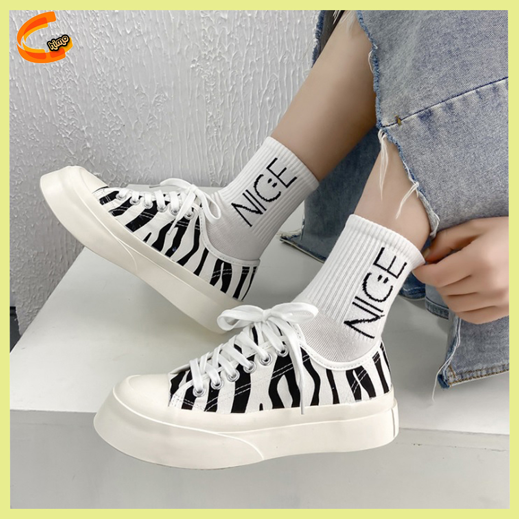 Giày nữ đi học giày bata bò sữa – Chimo NV02 phong cách giày sneaker hot 2021 chất liệu là giày nữ thể thao vải, phù hợp cho đi chơi làm giày thể thao nữ sneaker đi học size nữ 35-40