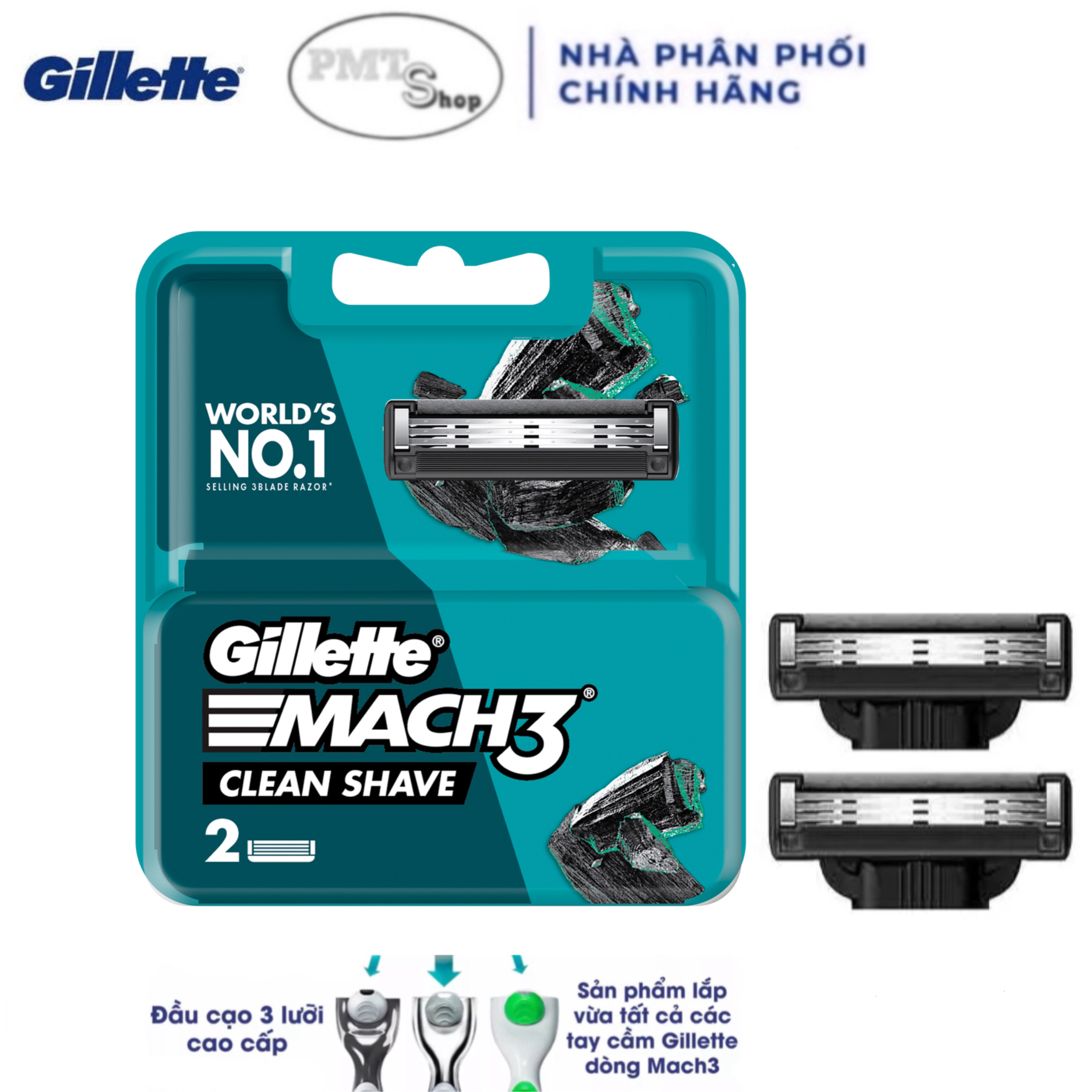 Lưỡi Thay Thế Dao Cạo Râu Gillette Mach3+ Mach3 Turbo 3D Sensitive Mach 3 Clean Shave Fresh