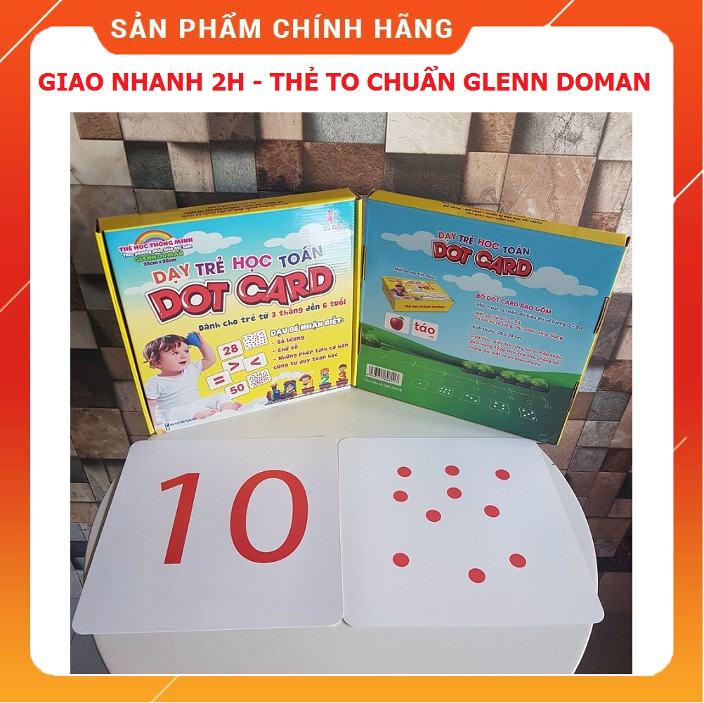 Bộ Thẻ học thông minh toán chấm Dot card theo pp Glenn Doman dành cho bé từ 3 tháng tuổi trở lên