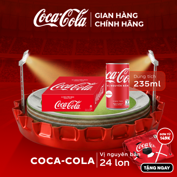 [SIÊU SALE ] Thùng/Lốc 24 Lon Mi-nhon Nước Ngọt Giải Khát Có Ga Coca-Cola Vị Nguyên Bản Original 235ml/Lon Sale 15.07 Coca-Cola Chính Hãng_LD