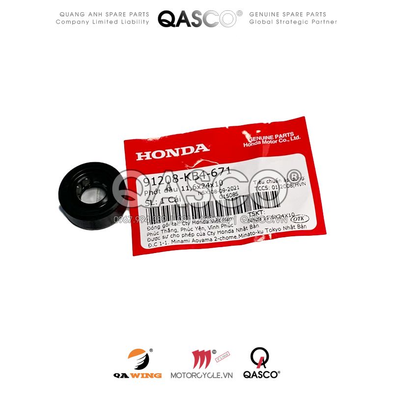 Phớt dầu honda 11,6x24x10 dream / cub/ wave / future và nhiều dòng xe qasco
