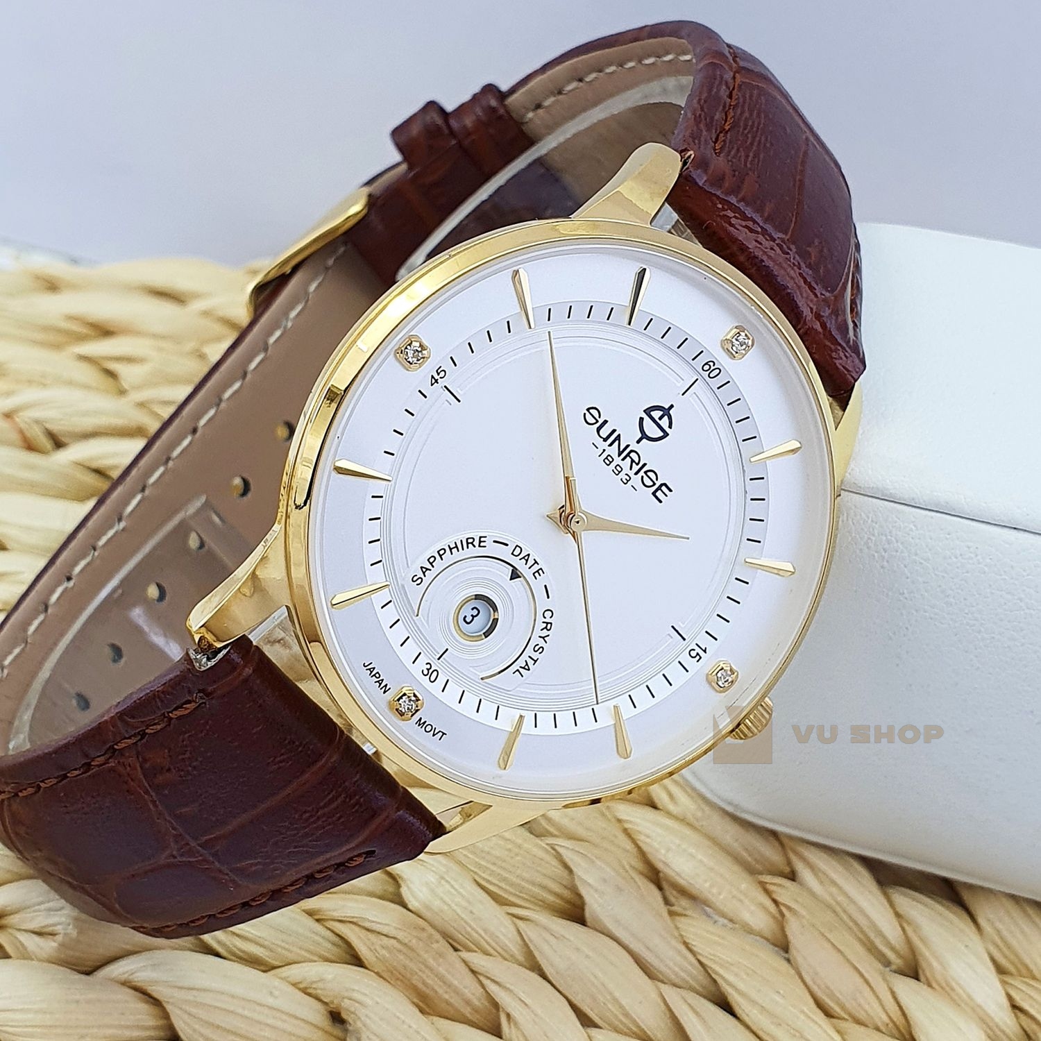 Đồng hồ nam sunrise 1223pa kính sapphire chính hãng