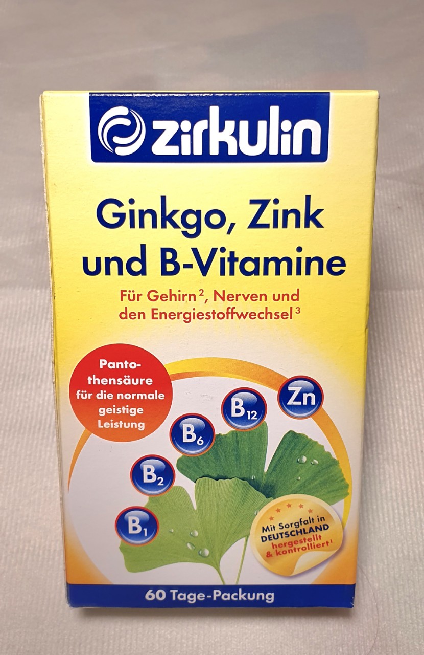 Hàng Đức bổ não Zirkulin Ginkgo, Zink und B- vitamine- chính hãng 100%