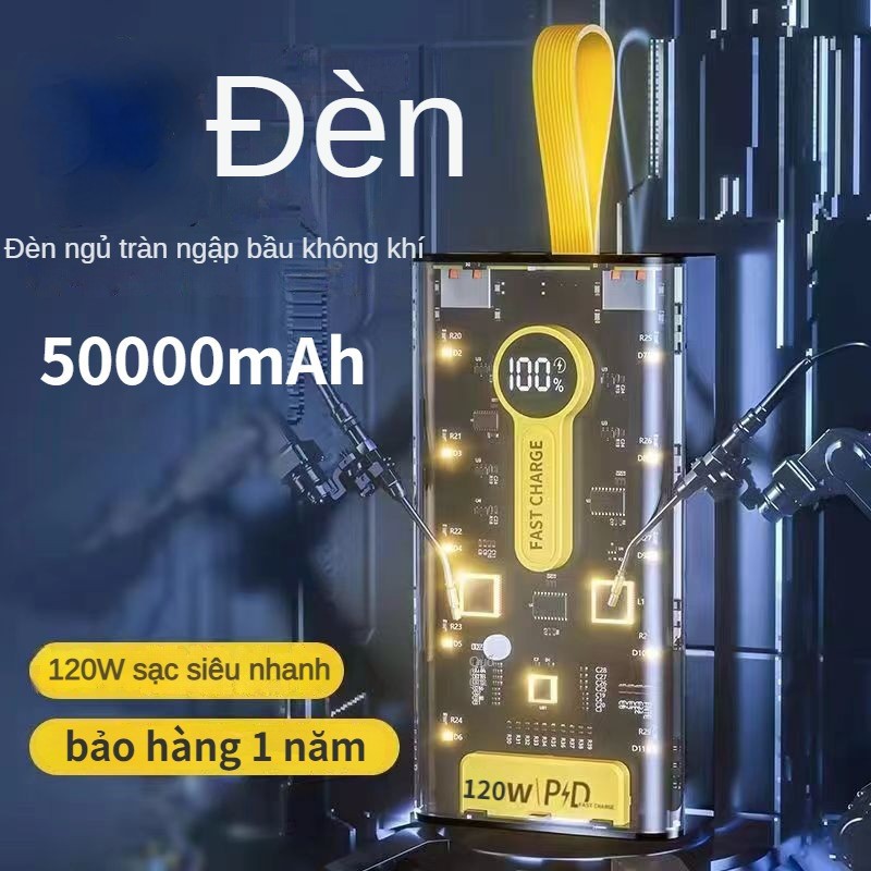 Pin 50.000mAh Sạc Dự Phòng 30.000mAh - Sạc Nhanh 120W, Có Led 4 Chế Độ