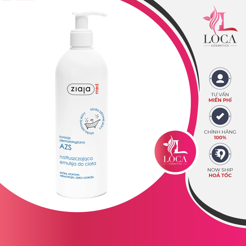 [HCM][SẴN AUTH] Nhũ tương dưỡng ẩm ZIAJA MED ATOPY AZS 400ml Ba Lan
