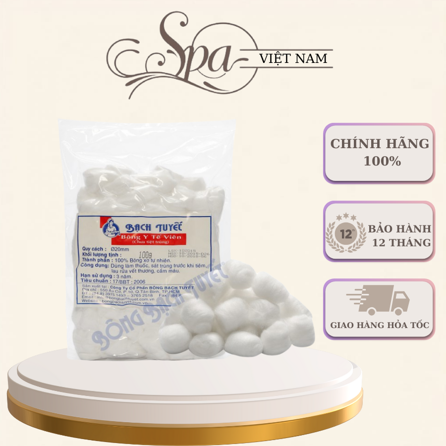 Bông viên - gòn viên bạch tuyết 500g