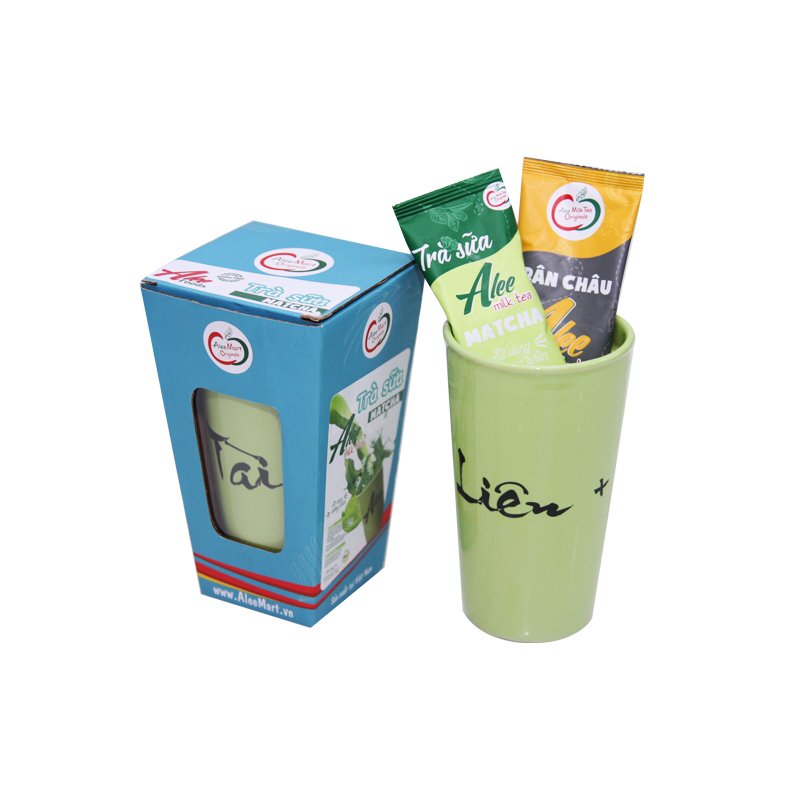 Trà sữa ly ceramic cao cấp khắc tên