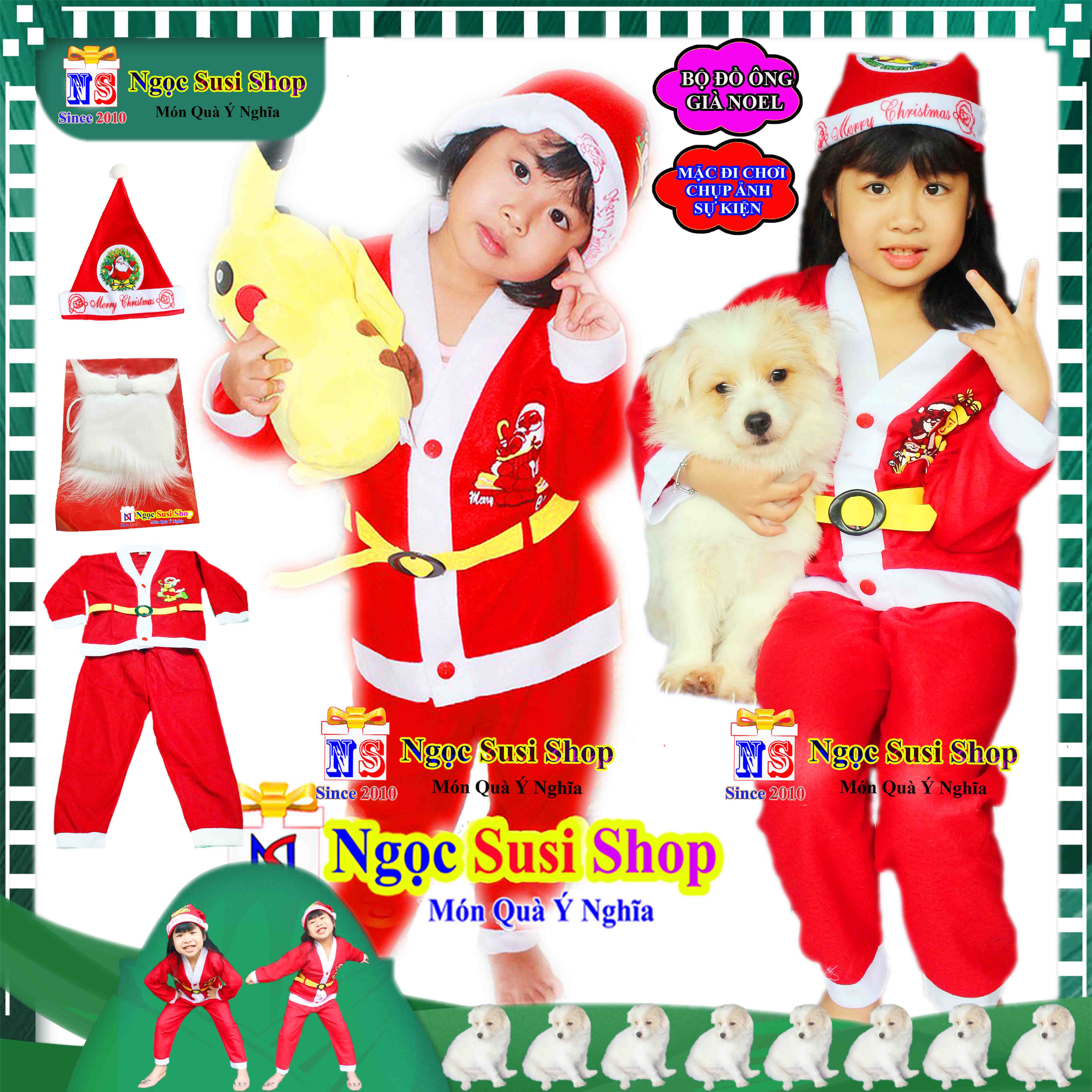 BỘ ĐỒ NOEL CHO BÉ YÊU TRAI GÁI ĐỀU MẶC ĐƯỢC QUẦN ÁO NOEL VẢI NỈ  - QUẦN ÁO GIÁNG SINH[ TẶNG KÈM NÓN]