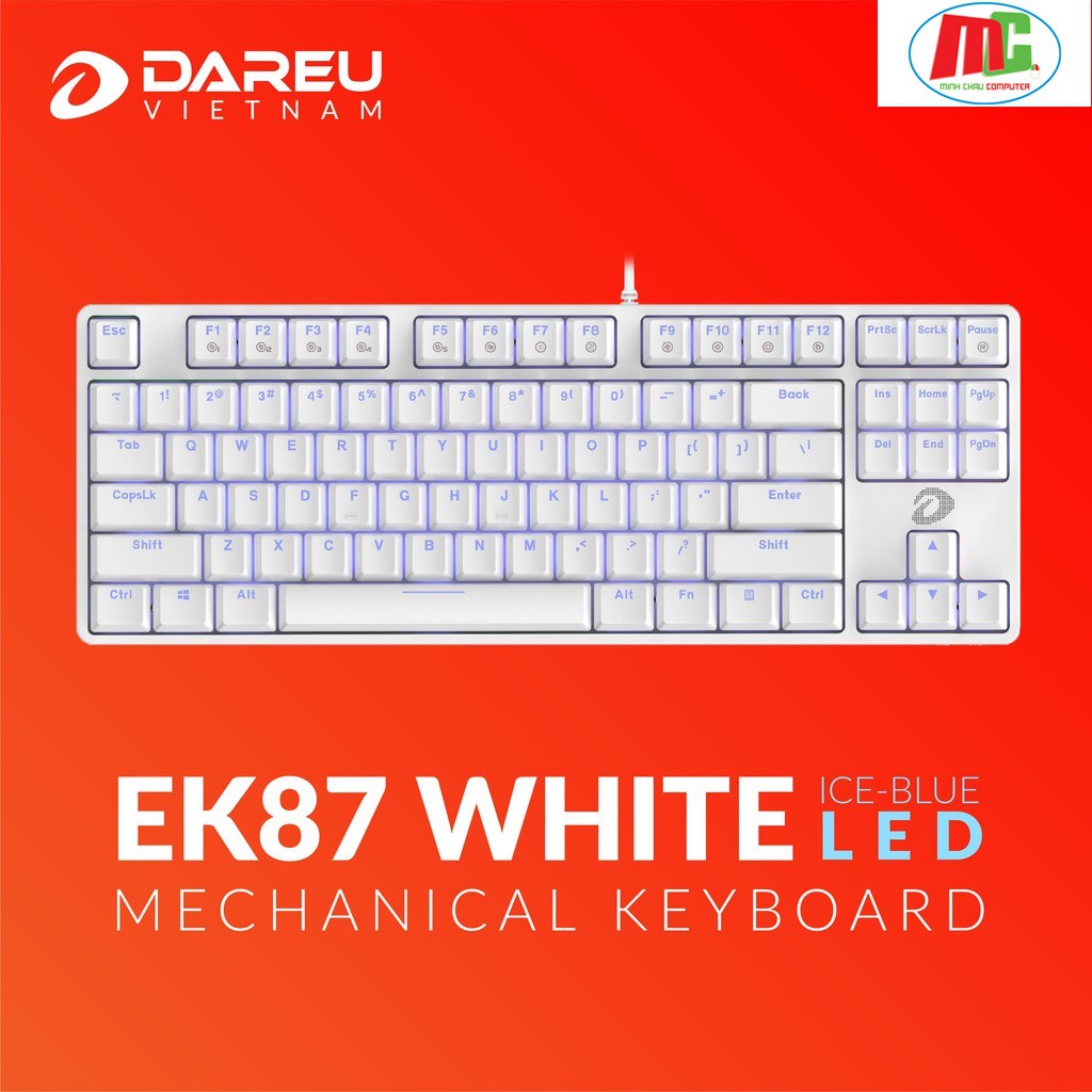 Bàn phím cơ dareu ek87 white