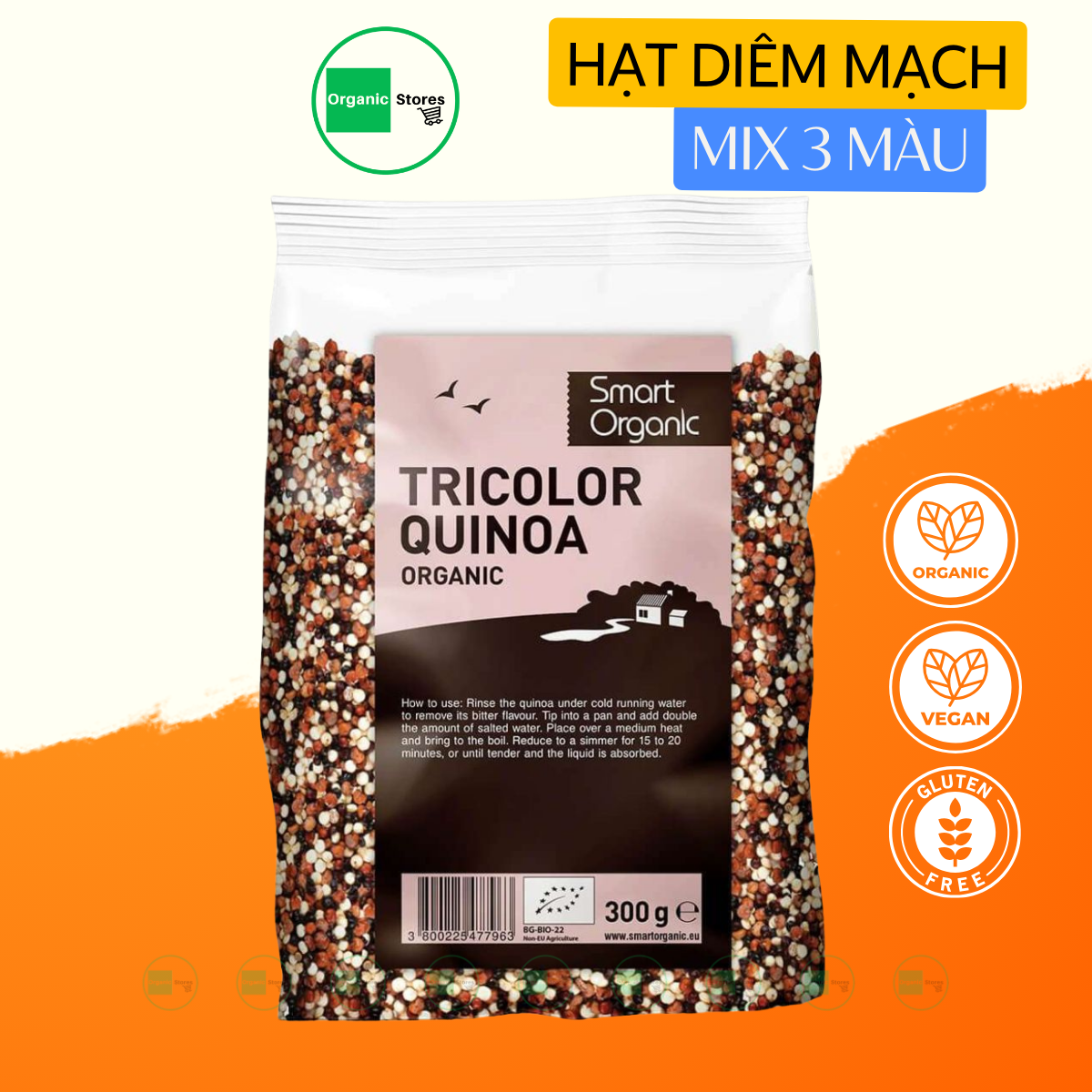 Hạt diêm mạch hữu cơ hỗn hợp 300g - Smart Organic