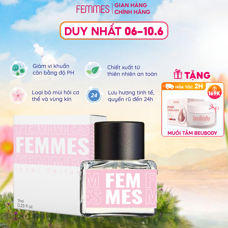 Nước hoa vùng kín nữ chính hãng Femmes cao cấp, mùi thơm quyến rũ sexy độ lưu hương tốt dung tích 7ml