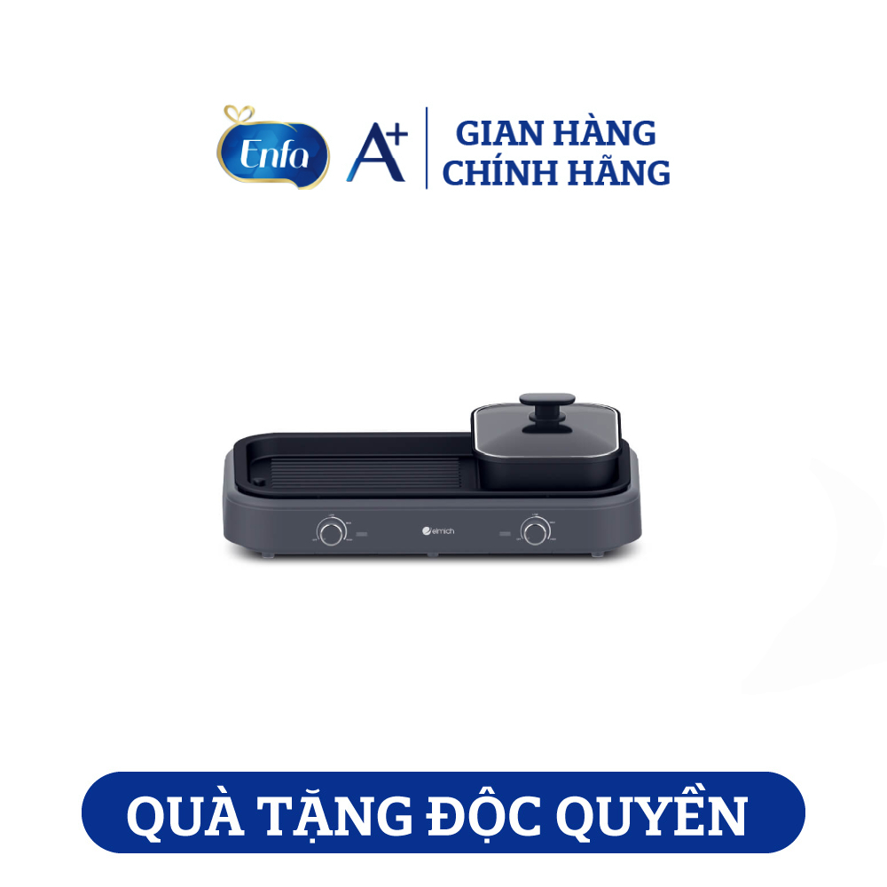 [Quà tặng không bán] Bếp nướng lẩu đa năng Elmich HE-3908