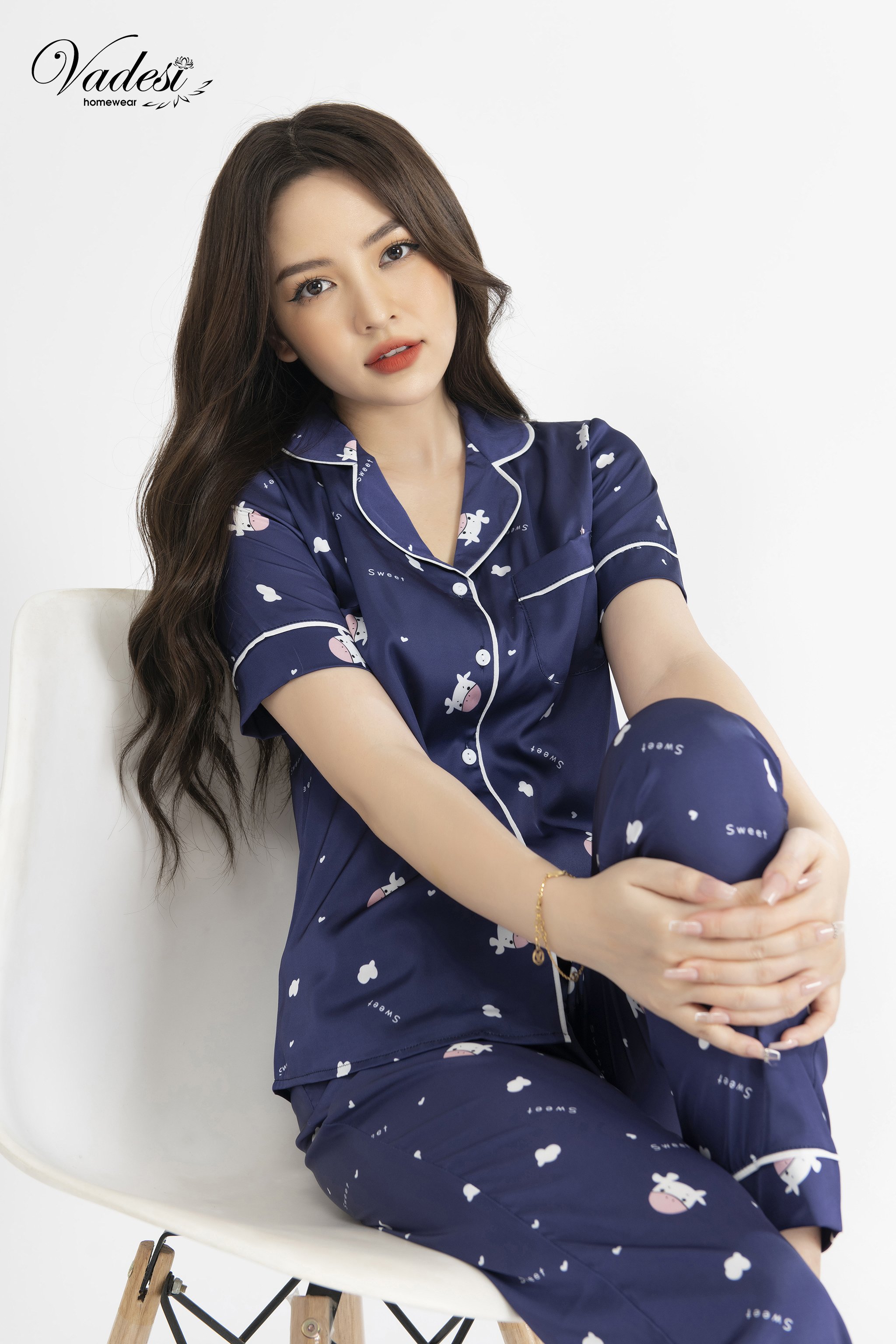 Đồ Bộ Pijama VADESI Lụa Tơ Hàn Cao Cấp Mềm Mại Nhiều Họa Tiết Mặt Nhà Sang Đẹp