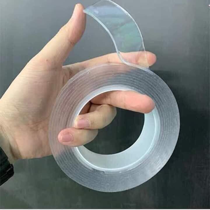 Băng keo 2 mặt siêu dính trong suốt dài 3m chất liệu acrylic dán mọi vật dụng Băng Keo 3M Trong Suốt Dán 2 Mặt Siêu Dính Chống Thấm Nước