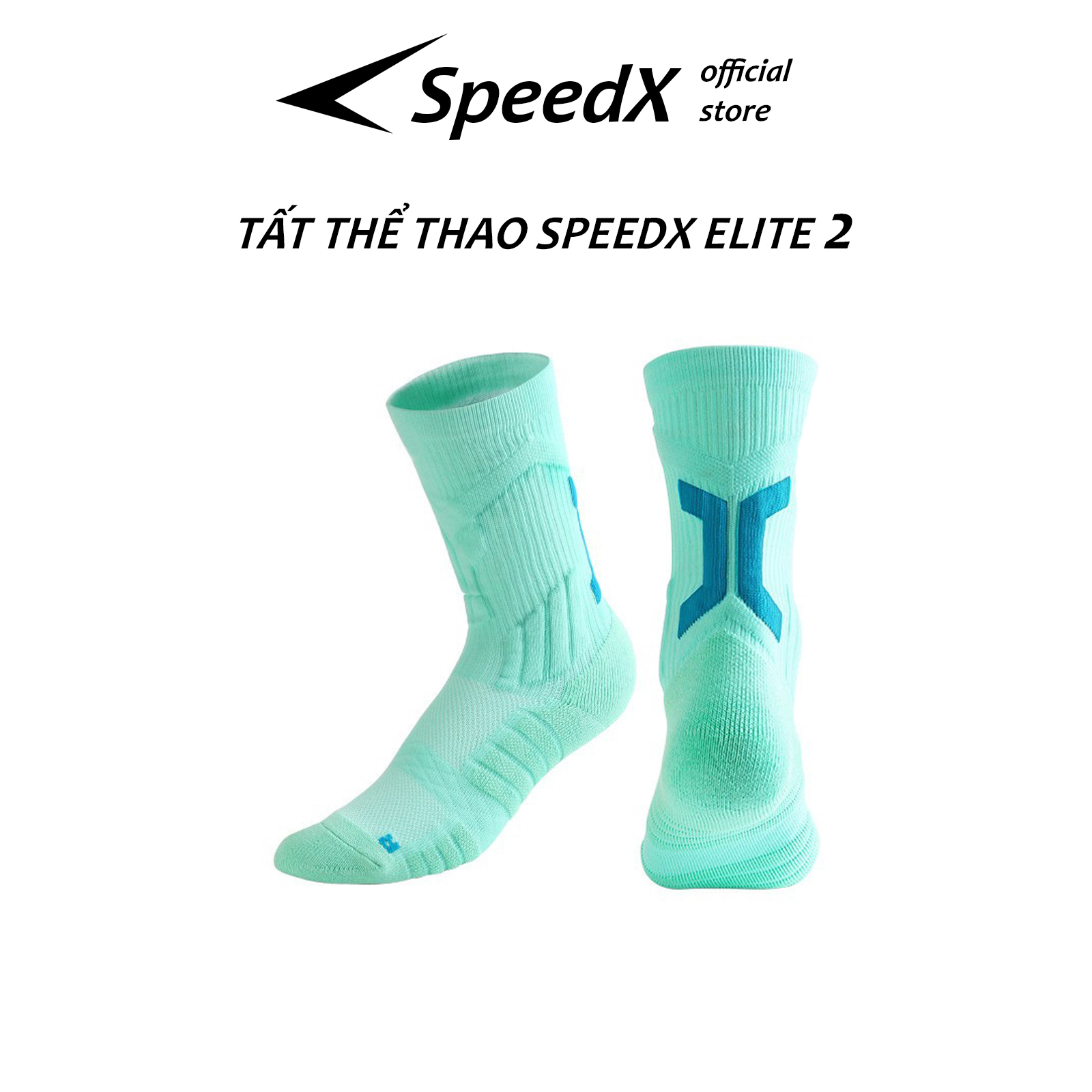 Tất vớ thể thao SpeedX Elite 2 Tất cổ trung, Tất dày, bảo vệ chống trợ trượt, phục vụ chạy bộ, đá bóng, thể thao