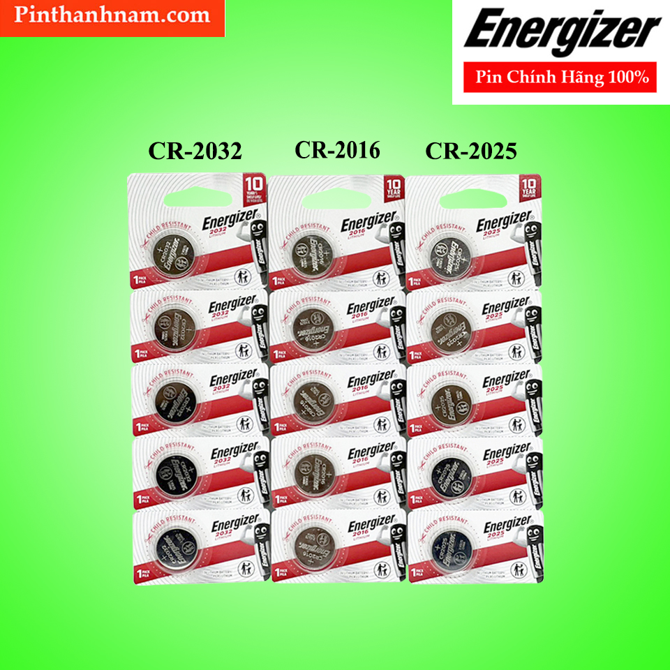 Vỉ 5 viên pin energizer cr2032 / cr2025 / cr2016 lithium 3v chính hãng