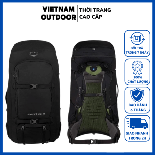 Balo Nam Du Lịch, Phượt, Trekking, Hiking, Leo Núi OSPREY Farpoint Trek 75 Cao Cấp [ Hàng Xuất Dư ]