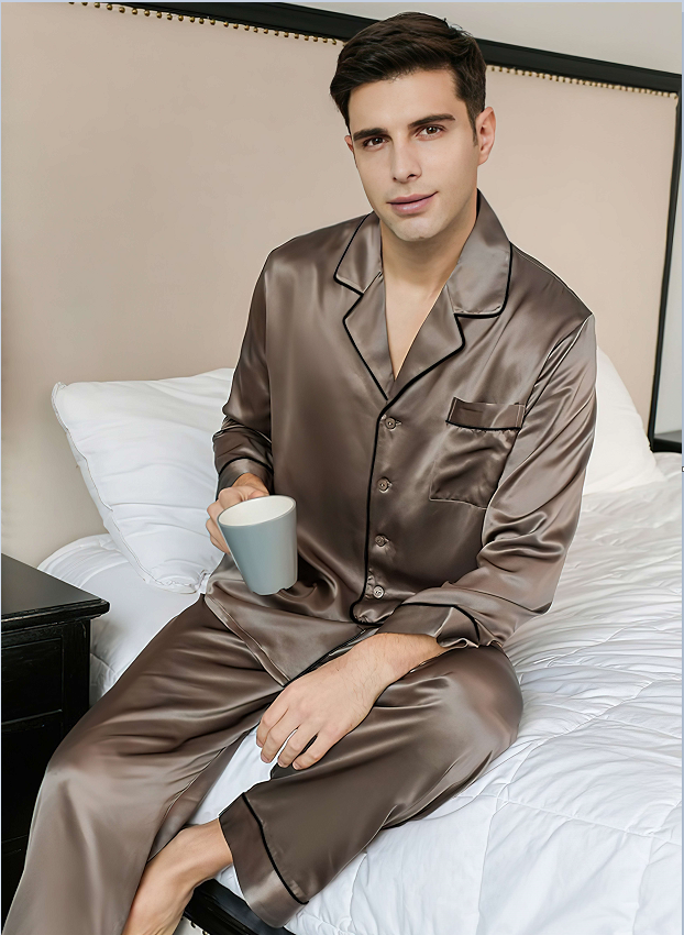Bộ đồ ngủ nam Pijama lụa ngọc trai mềm mịn cao cấp T31