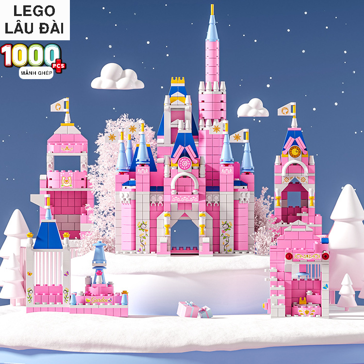 Đồ chơi giáo dục lego lâu đài công chúa 1000pcs cho bé gái đam mê lắp ráp