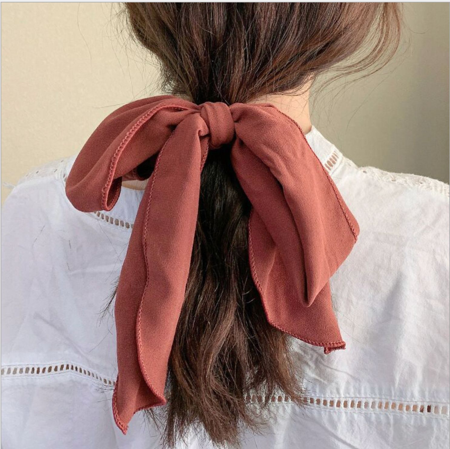 Cột tóc nơ nữ bản to phong cách dịu dàng tiểu thư DC15