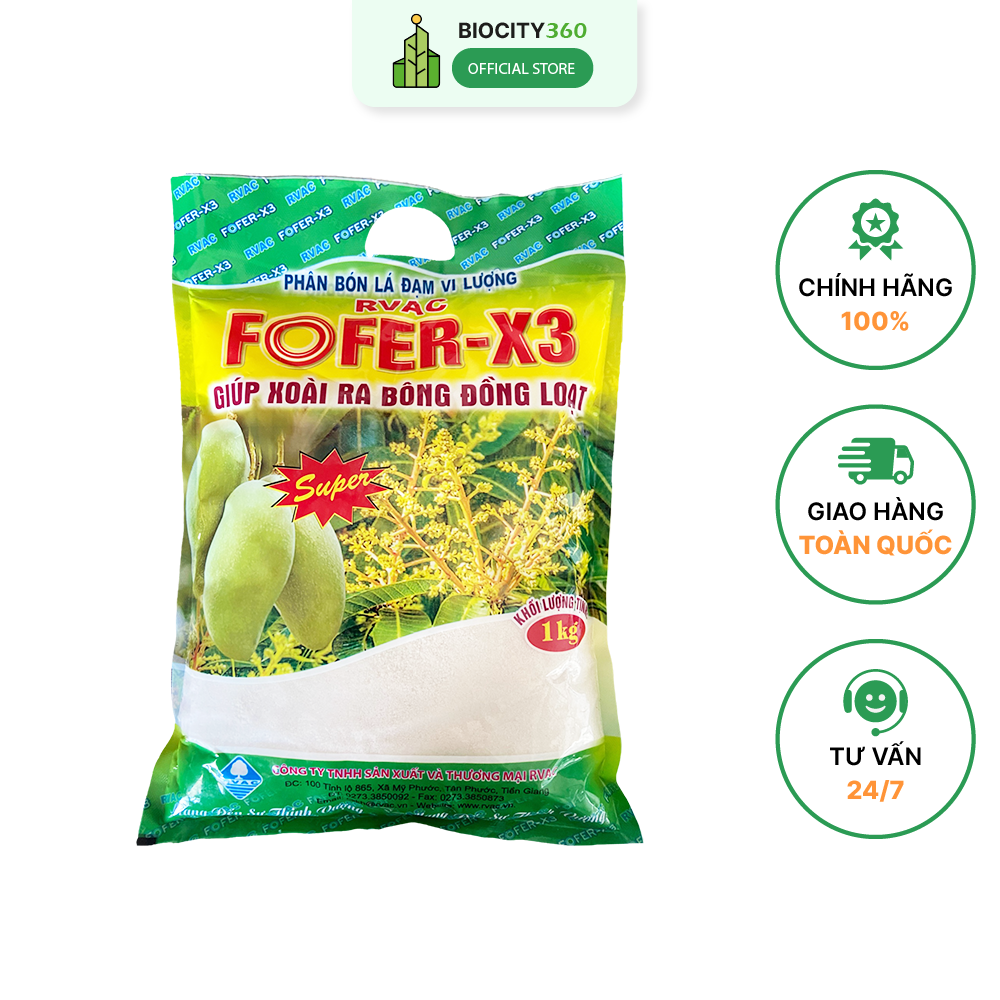 Gói fofer-x3 1kg | kích bông xoài - giúp ra bông đồng loạt | biocity360