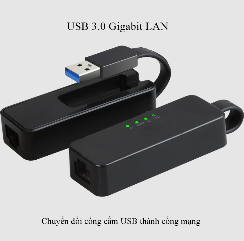 USB 3.0 to Lan 10/100/1000 Gigabit Winet cao cấp dùng kết nối dây mạng cho PC, Laptop cho tốc độ nhanh và ổn định hơn