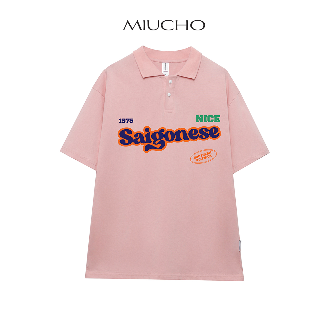 Áo thun polo nữ form rộng Unisex chất vải cotton MP008 Miucho in basic