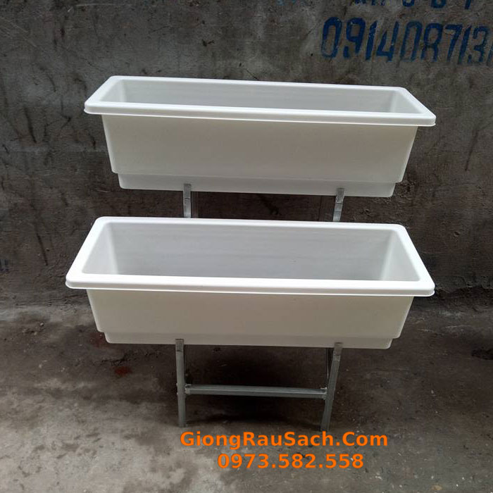 Kệ trồng rau 2 tầng bậc thang cho chậu 67