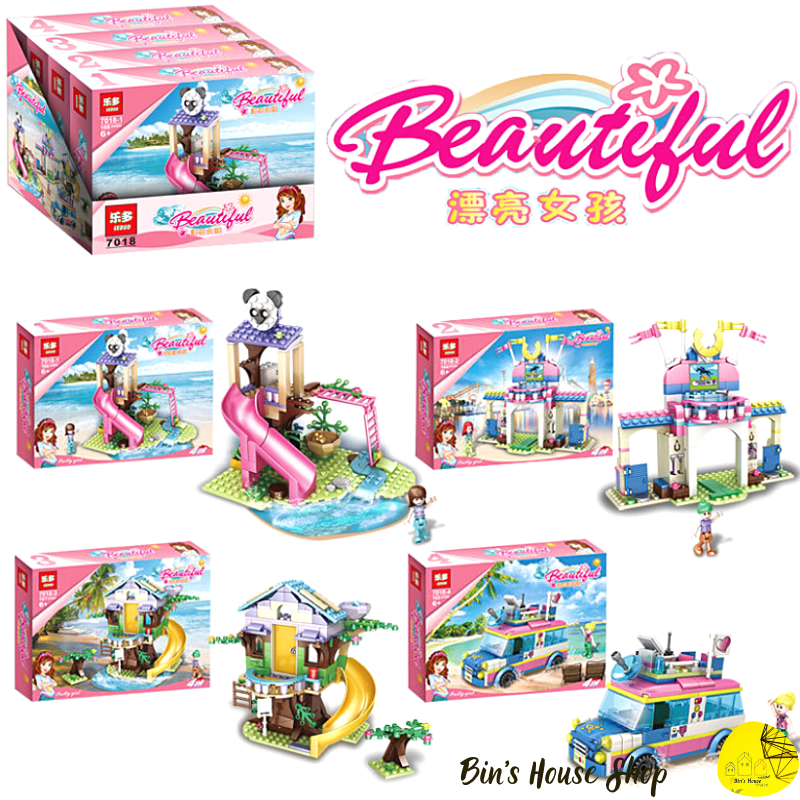 Đồ Chơi Trí Tuệ -  Mô Hình Đồ Chơi Lắp Ráp Lego Khu vui chơi và các cô gái kute