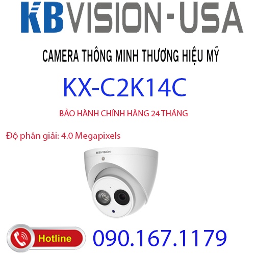 Camera dome hdcvi hồng ngoại 4.0 megapixel kbvision kx-c2k14c