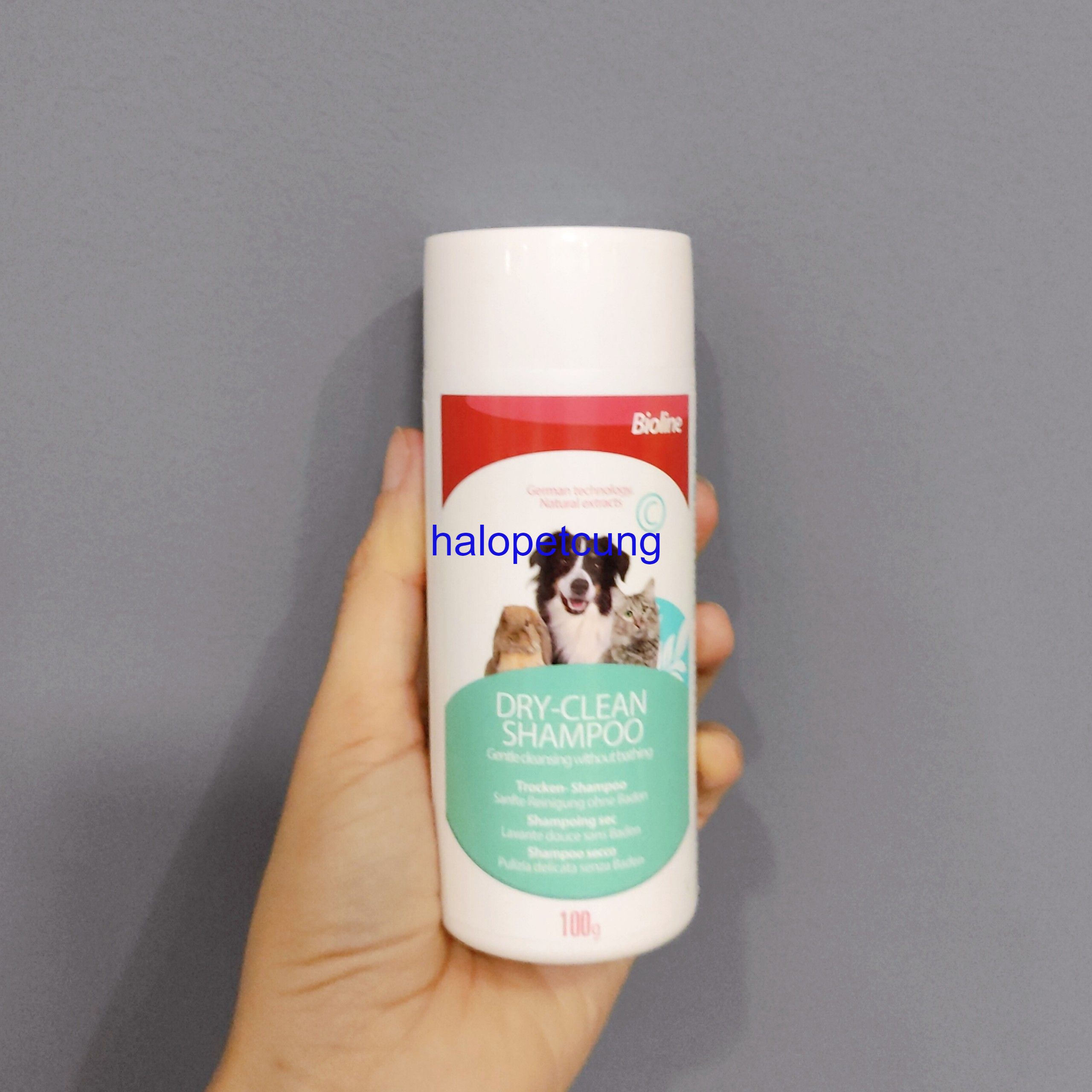 Bột tắm khô bioline cho chó mèo 100g