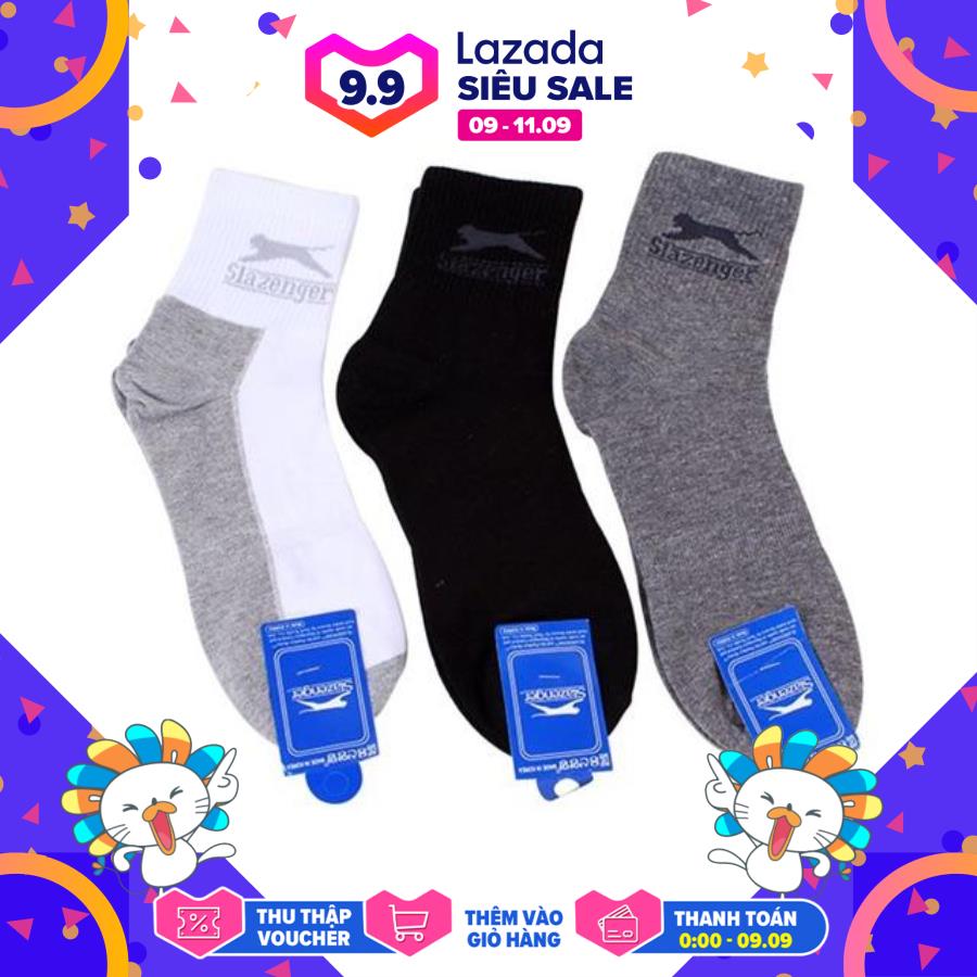 Bộ 5 Đôi Tất Vớ Slazenger Cổ Cao Hàn Quốc [Đủ Mầu]