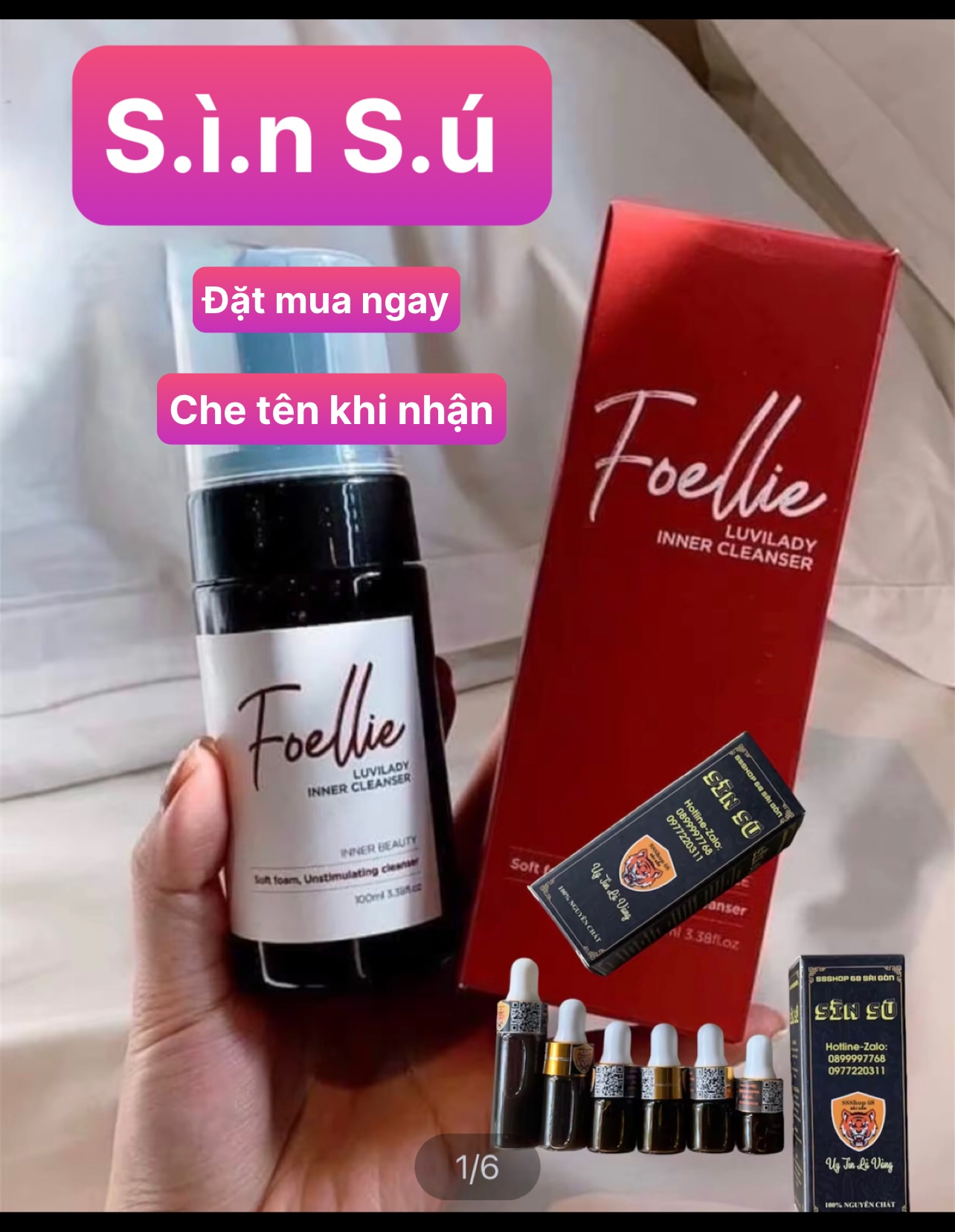 Bọt vệ sinh nam Foellie - chai chiết ss - dung dịch vệ sinh nam cao cấp