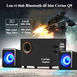 Loa bluetooth Corisu Mogolala Q9, loa vi tính 2.1 dùng cho cả máy bàn và laptop, điện thoại, thùng bass gỗ cực căng BH 12 Tháng