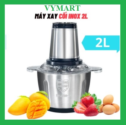 Máy xay thịt đa năng cối inox dung tích 2 lít - 250w lưỡi kép
