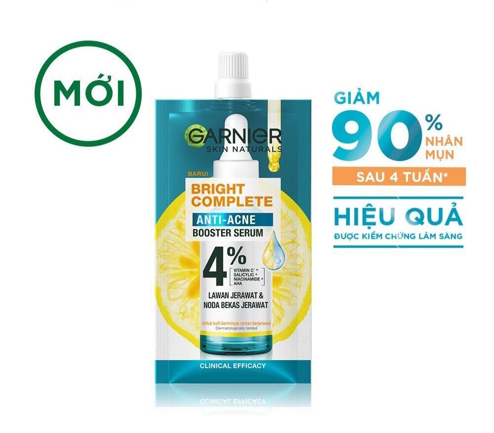 7.5ml - serum garnier giảm mụn mờ thâm cho da dầu mụn 7.5ml - màu xanh dương