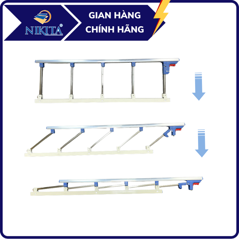 [1 CÁI ] Thanh chắn giường y tế linh hoạt, có thể gập lại, bền đẹp, an toàn cho người nằm