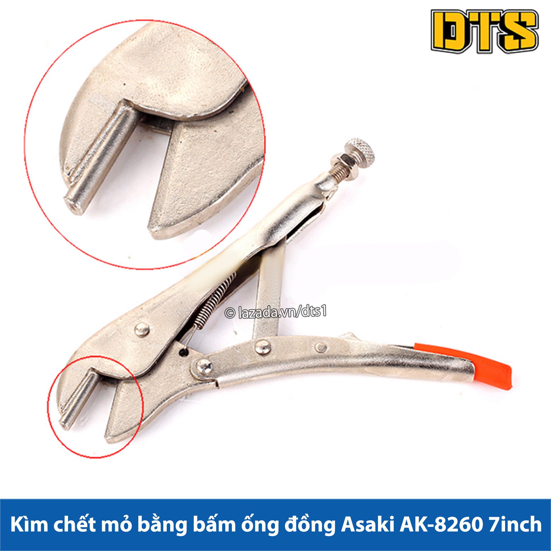 Kìm chết mỏ bằng bấm ống đồng Asaki AK-8260 7inch/175mm (Kìm chết điện lạnh)