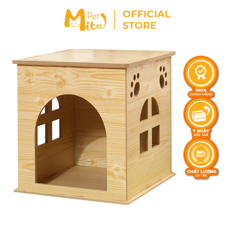 Chuồng cho chó mèo, nhà cho thú cưng bằng gỗ Mitapet PS18