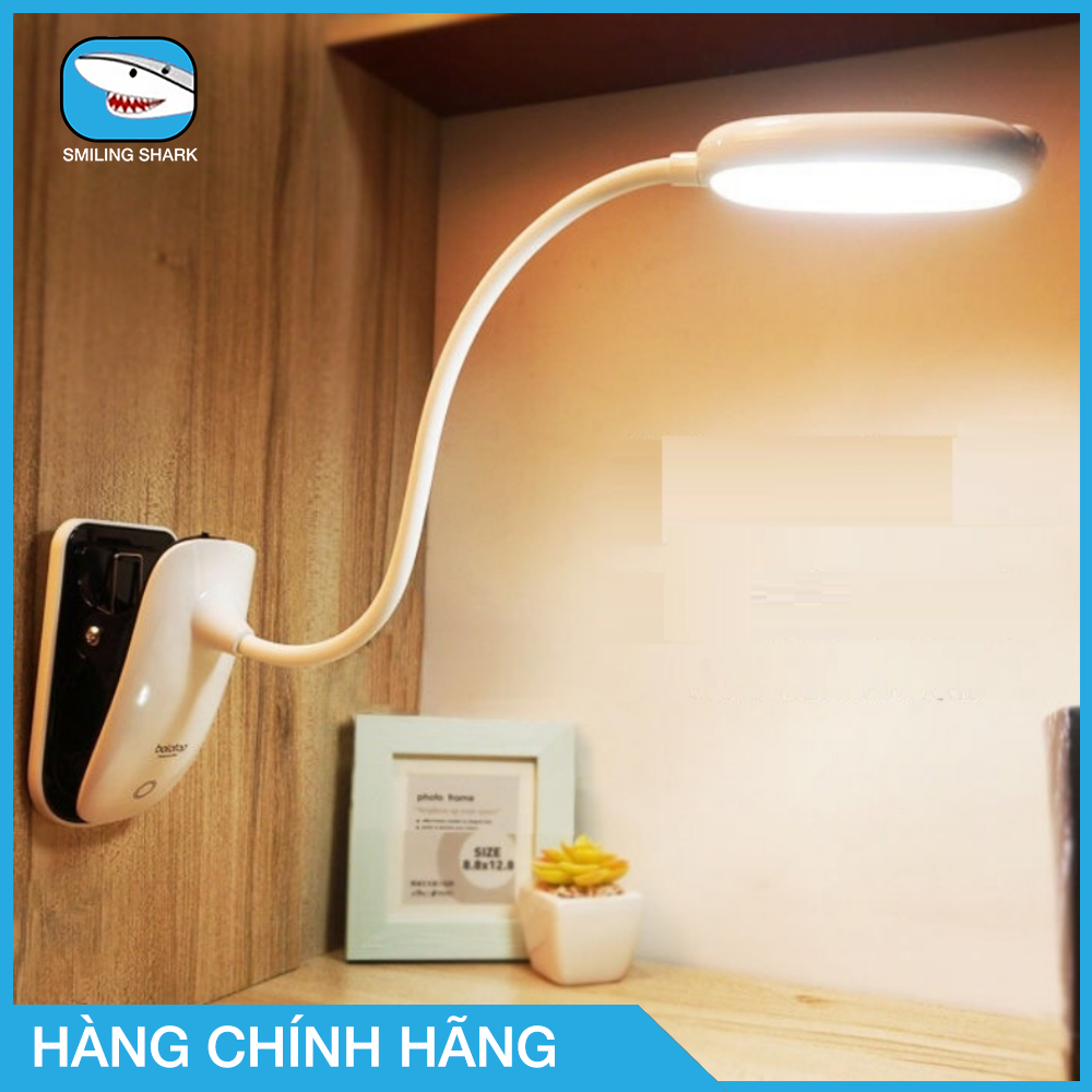 Đèn bàn chống cận thương hiệu Smiling Shark không dây, sạc USB, thân đèn linh hoạt 360 độ, có thể kẹp vào bàn hay giá kệ, bảo vệ mắt khi làm việc kéo dài - hàng chính hãng
