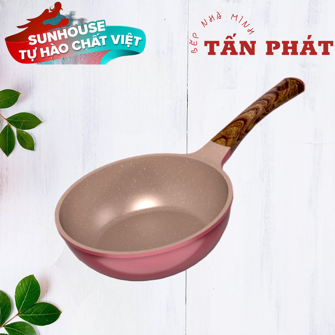 Chảo sâu siêu bền đá đáy từ dura pro sunhouse 20-24cm dùng trên mọi loại bếp
