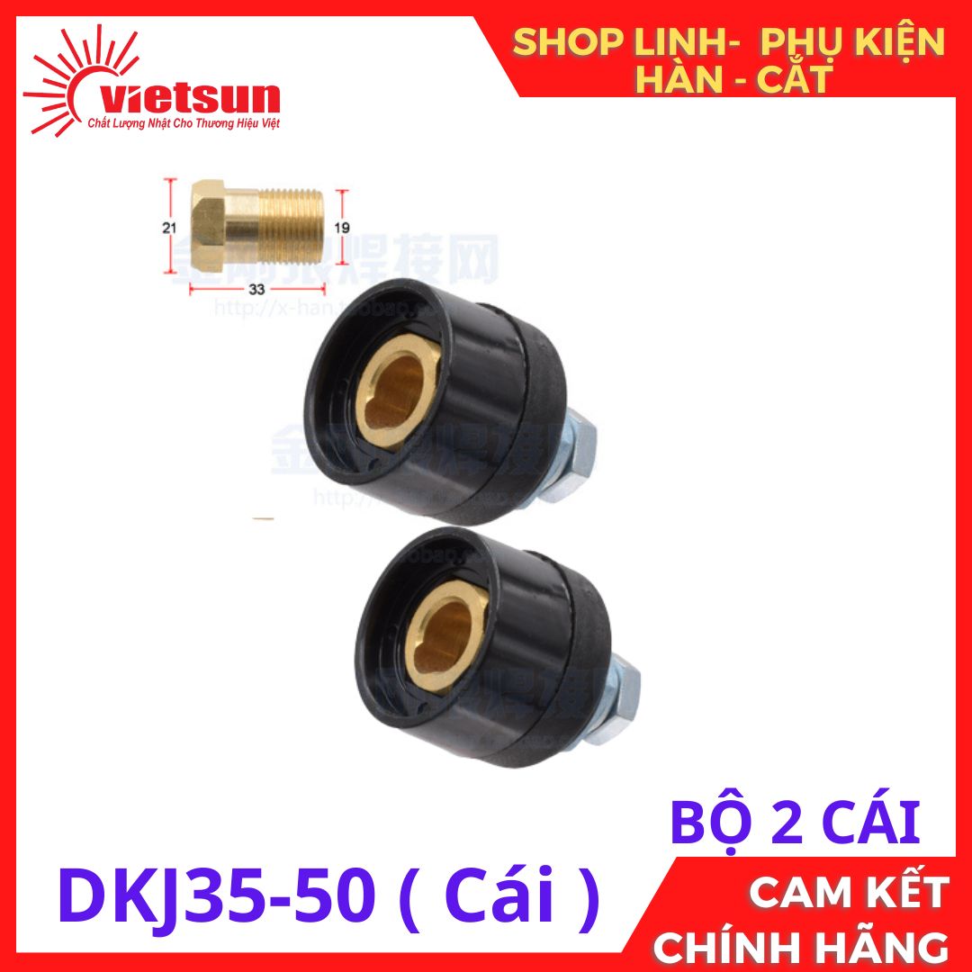 bộ 2 cọc cái DKJ 35-50 dùng cho máy hàn điện tử, bộ 2 cọc hàn đực 35-50 dùng cho máy hàn
