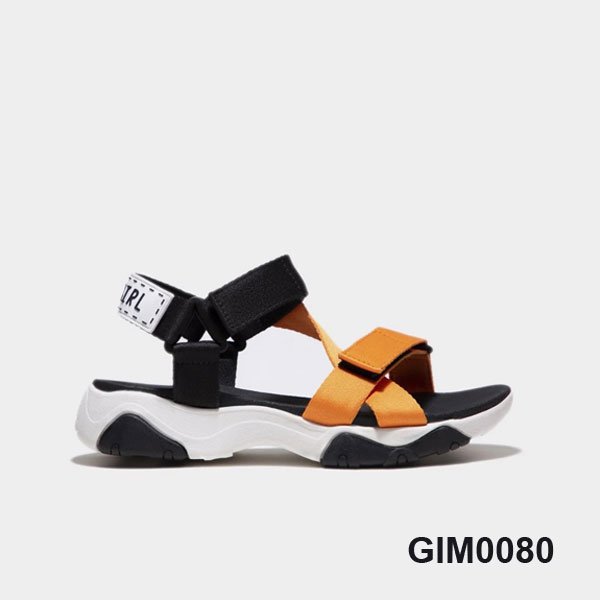 Giày Sandal shondo Girly GIM0080 đế trắng quai cam phối đen