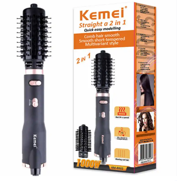 Lược điện sấy tạo kiểu xoay tròn đa năng kemei km 8022