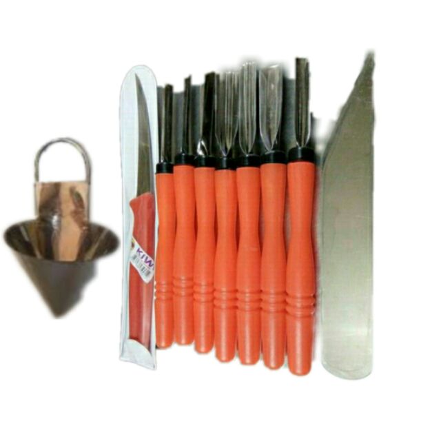 Bộ dao tỉa hoa quả đỏ và xoáy hoa cà rốt inox