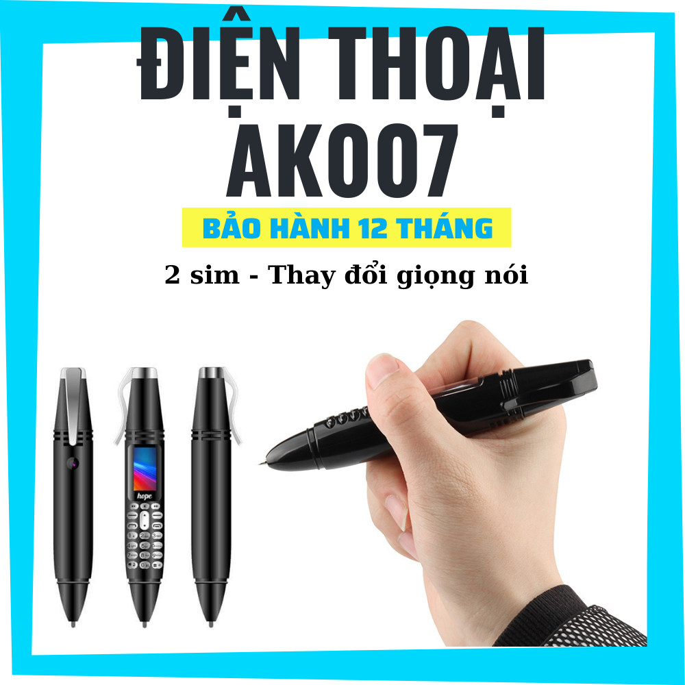 Điện thoại mini hình cây bút ak007 siêu nhỏ 2 sim, có thay đổi giọng nói